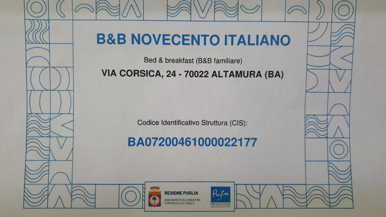 B&B Novecento Italiano Альтамура Экстерьер фото
